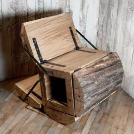 废木料折叠座椅