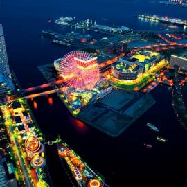 黄昏下的日本横滨