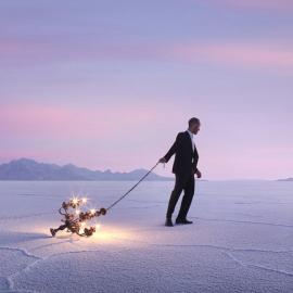 黑夜中的点点星光