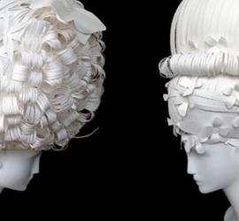 漂亮的假发剪纸