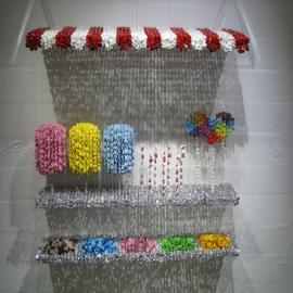 多彩的纽扣艺术雕塑