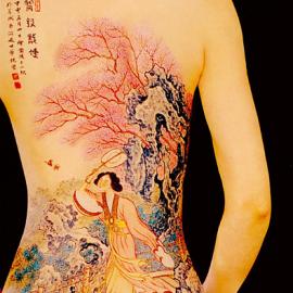 人体彩绘“中国制造”:美女身上的国画