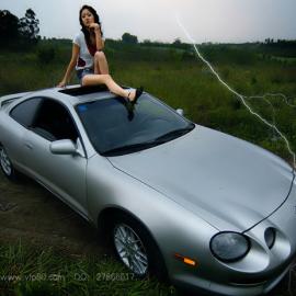 汽车美女摄影---缘份的天空