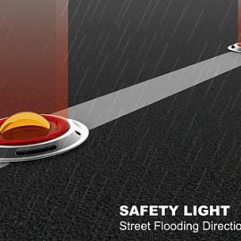 洪水中的安全指示灯