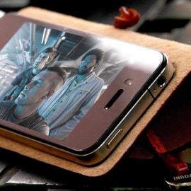 iphone弧形真皮保护套