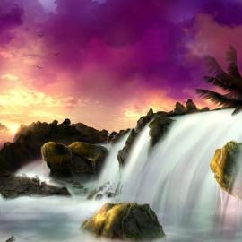 40张惊人的瀑布数字绘画
