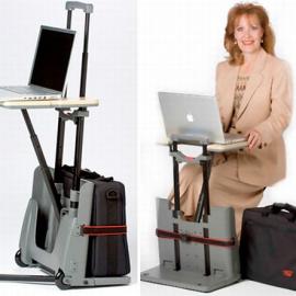 可以让你随时随地使用笔记本的移动行李箱：CartDesk