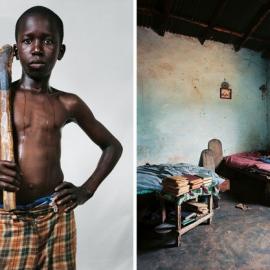 孩子和他们睡觉的地方