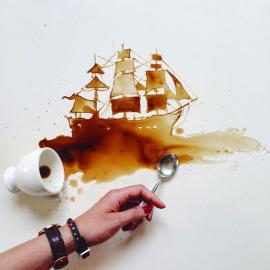 打翻的咖啡都能玩成艺术品，绝了！