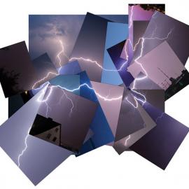 把天空的闪电串连起来