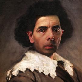 如果油画人物都是憨豆先生