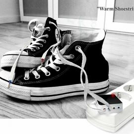 鞋带充电取暖的帆布鞋