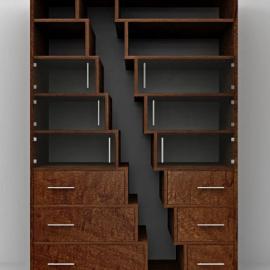 错层设计的书架