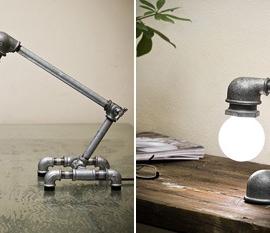 粗犷的水管台灯