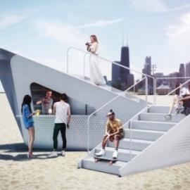 多功能的沙滩售货摊