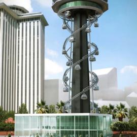 双螺旋吊车的观光塔