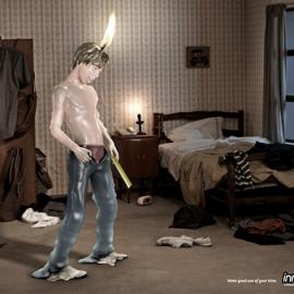 Nrockuptibles杂志(蜡烛男子)创意广告