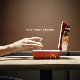 麦当劳提供免费的Wi-Fi服务的广告
