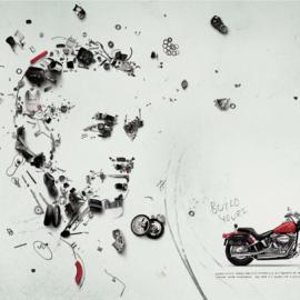 经典的哈雷摩托广告