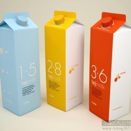 简洁的tejmilk牛奶包装设计