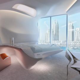 zaha hadid 为迪拜opus办公大楼进行室内设计