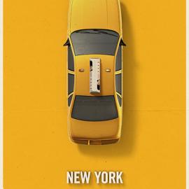 海报:不同城市的出租车