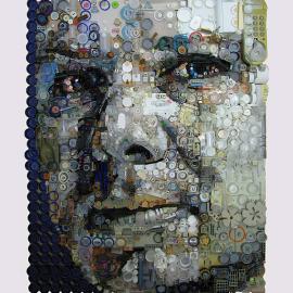 Zac Freeman的塑料垃圾肖像作品