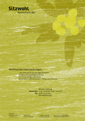sitzwohl 餐厅菜单欣赏