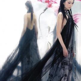 名模艳照 谱写水墨彩妆神话