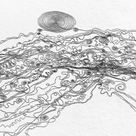 在科罗拉多州的雪地上创作螺旋图案