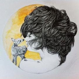 隐藏的面孔_Laura Cheyenne女性肖像插画欣赏