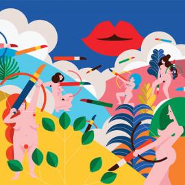 饱和的色彩和图腾意象的线条_Kiki Ljung插画欣赏