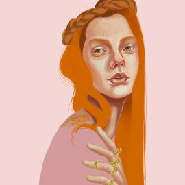 German Gonzalez的彩色插画肖像