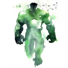 Clémentine超级英雄水彩插画作品