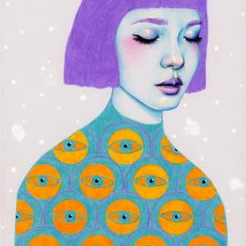 Natalie Foss彩色铅笔肖像插画欣赏