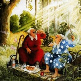 芬兰插画师Inge L&ouml;&ouml;k作品《Old Ladies》