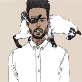 插画：纹身男和他的猫