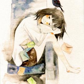 小石头1125 水彩手绘插画