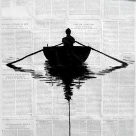 强大的笔和滴水水墨画