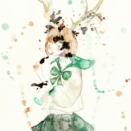 夏岚 清新手绘水彩插画