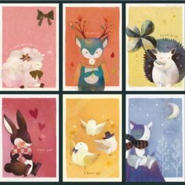 yocchi 一张邮票的水彩画