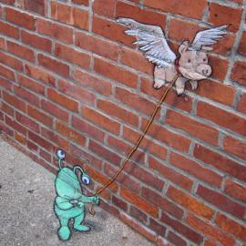 David Zinn街头涂鸦：小精灵们的城市历险记