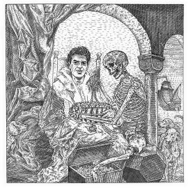 István Orosz绘画作品：骷髅