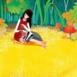 画儿晴天插画作品：悠悠花巫