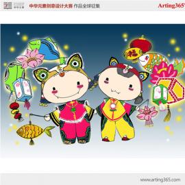 中华元素元宵节主题插画欣赏