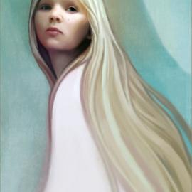 唯美女人头像插画