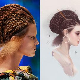 从时尚摄影中寻找灵感的插画作品