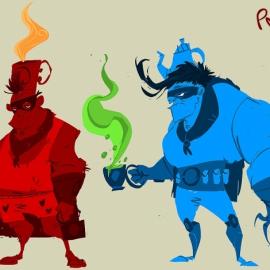 可爱的角色插画