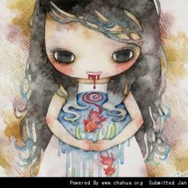 水彩插画~~诡异可爱的娃娃