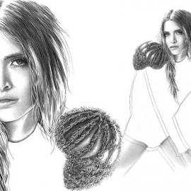 Magda Antoniuk时尚黑白插画